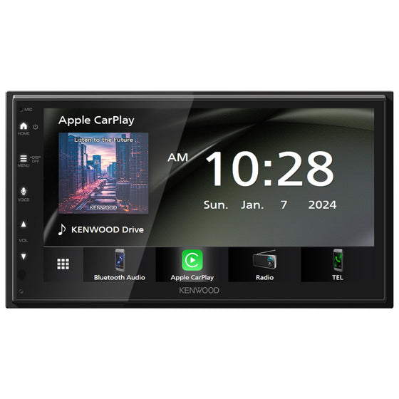 KENWOOD DMX4710S Digital Car Stereo (50W x 6-Ch), Wired Apple CarPlay & Android Auto, Bluetooth-Enabled Head Unit with 6.8" LCD Display, Single DIN Touchscreen Car Stereo with USB Mirroring