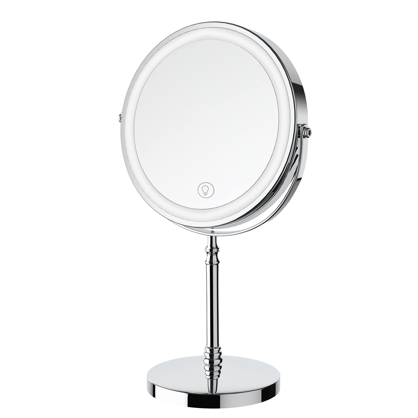 DEIOVWXS Makeup Mirror, 3000mAh Rechargeable Double-Sided Magnifying Vanity Mirror with 3 Colors, 1X/10X, Adjustable Brightness, Gift for Mom, Mothers Day, Women, Wife, Girls, Dorm Room Essential ASIN B0BCPYMBNK Amazon original image 1