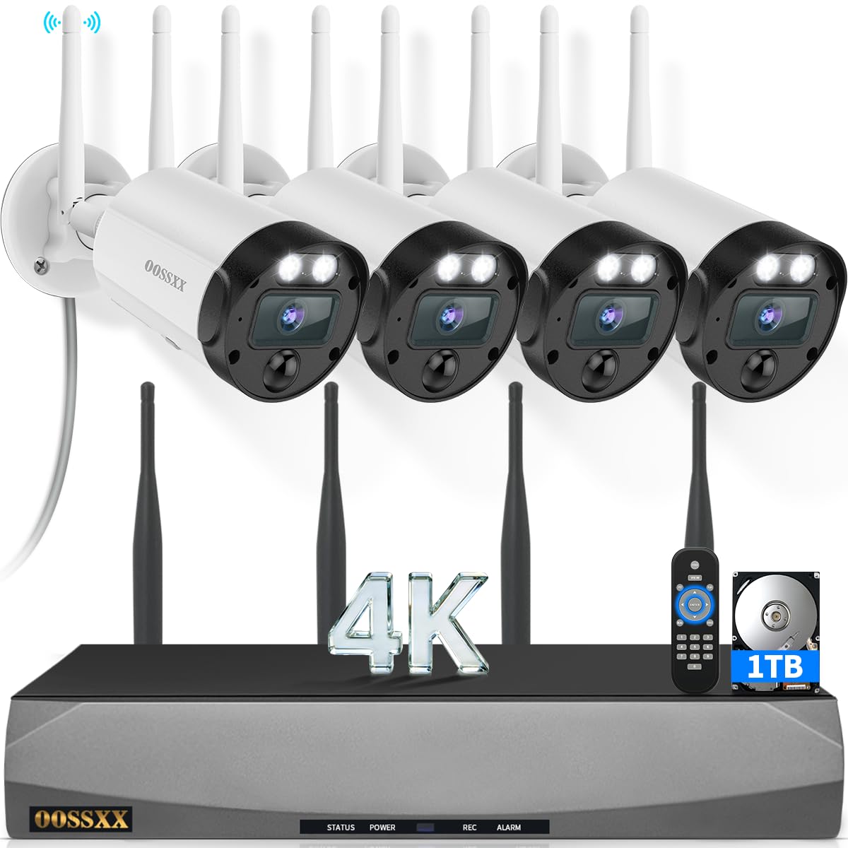 (2026 New) 4K Wireless Security Camera System Outdoor, Long Range +76% WiFi, Dual Antennas Cameras & 4-Antenna NVR, PIR Human Detection, 130° Wide Angle, 2-Way Audio, No Monthly Fee ASIN B0FSCJHQ8L high ticket Amazon original image 1