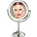 Professional 8.5" Large Lighted Makeup Mirror with Brighter Lights, 1X/10X True HD Magnifying Mirror with 3 Color Dimmable Lights, 90 Shadowless LEDs, 360°Swivel Seamless Vanity Mirror, Pearl Nickel ASIN B07VHMQ84J Amazon original image 1