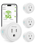 GHome Smart 5G 15A WiFi Smart Plug Compatible with Alexa and Google Home, Outlet Timer Smart Home WiFi Outlet Timer with Remote Control, 5GHz and 2.4GHz Wi-Fi Sockets, ETL FCC Listed, White, 4 Pack ASIN B0D7MNTV1P Amazon original image 1
