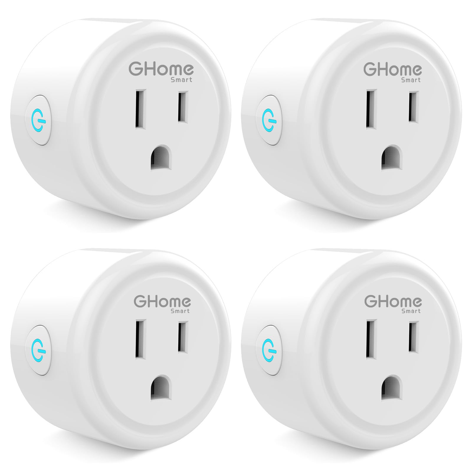 GHome Smart Plug Mini, WiFi Smart Outlet Plug Works with Alexa and Google Home, Timer Outlet with APP Control, 2.4GHz Network Only, No Hub Required, ETL FCC Listed (4 Pack), White ASIN B09JZKK3KS Amazon original image 1