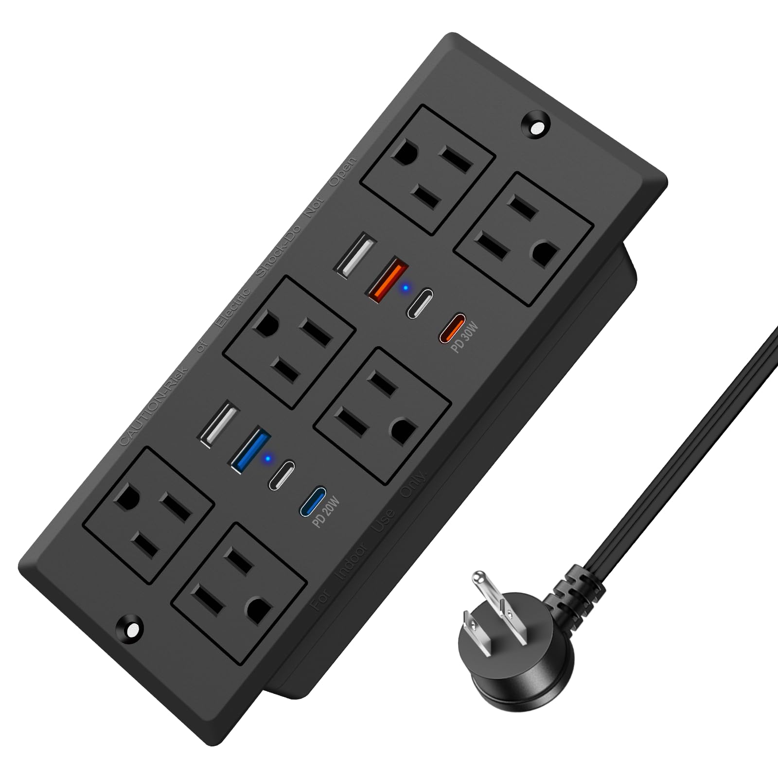 30W Recessed Power Strip USB C, Desk Flush Mount Outlet Plug in 6 AC & 8 USB Ports for Furniture Conference Power Hub, 6FT ASIN B0CYGGLXTH Amazon original image 1