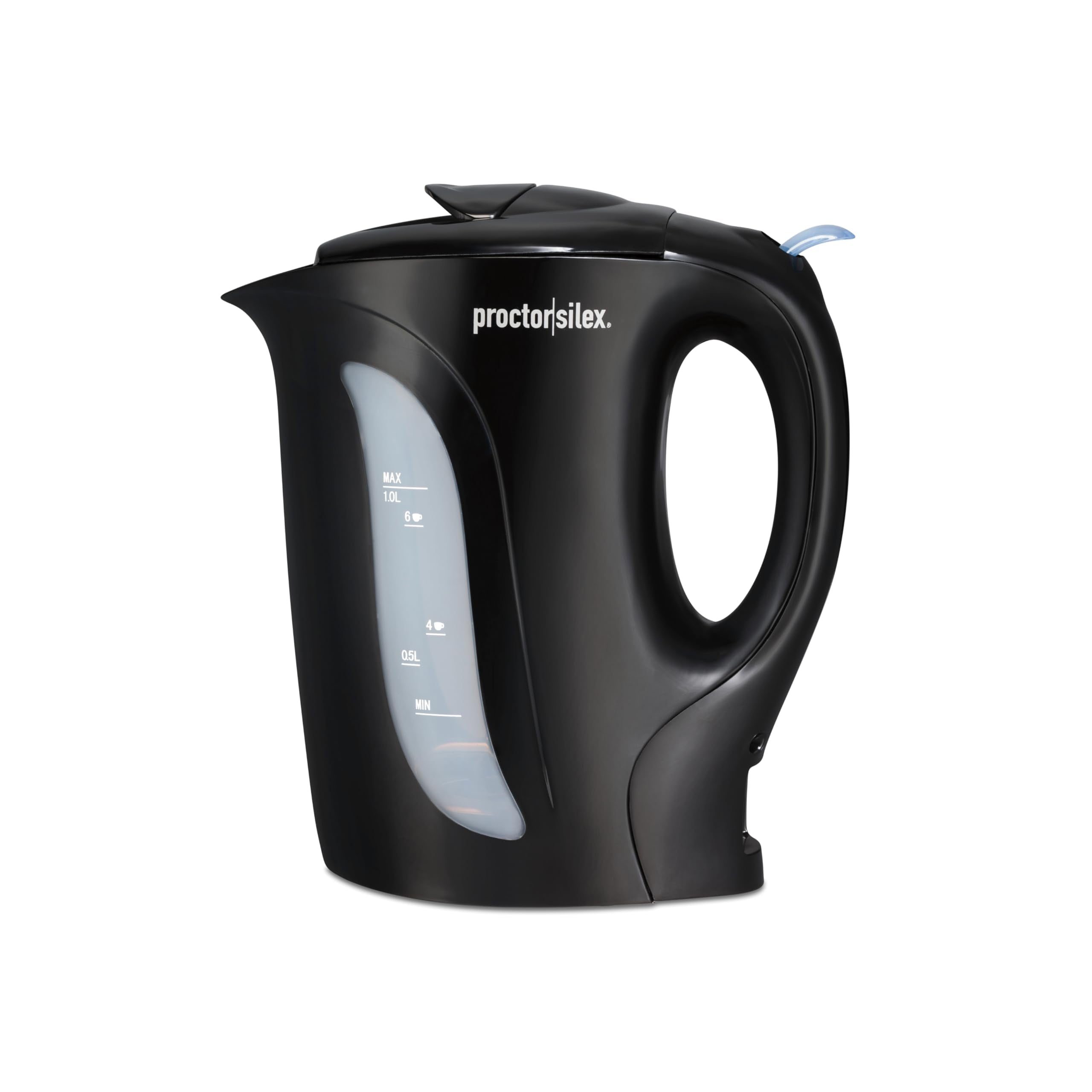 Proctor Silex Electric Tea Kettle, Water Boiler & Heater Auto-Shutoff & Boil-Dry Protection, 1000 Watts for Fast Boiling, 1 Liter, Black (K2071PS) ASIN B08PL3CF4G Amazon original image 1