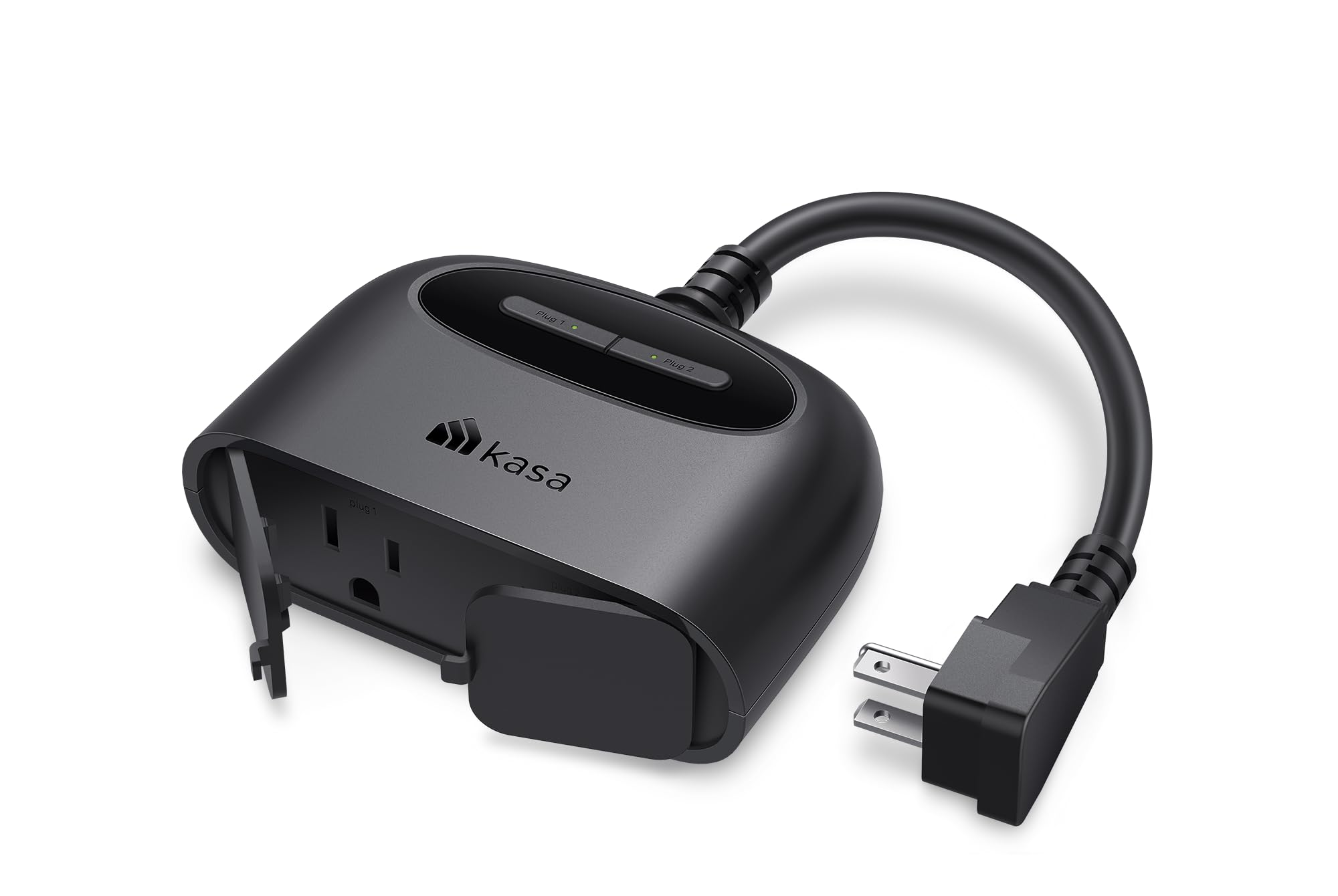 Kasa Outdoor Smart Plug, Smart Home Wi-Fi Outlet with 2 Sockets, IP64 Weather Resistance, Compatible with Alexa, Google Home & IFTTT, No Hub Required, ETL Certified(EP40), Black ASIN B091FXH2FR Amazon original image 1