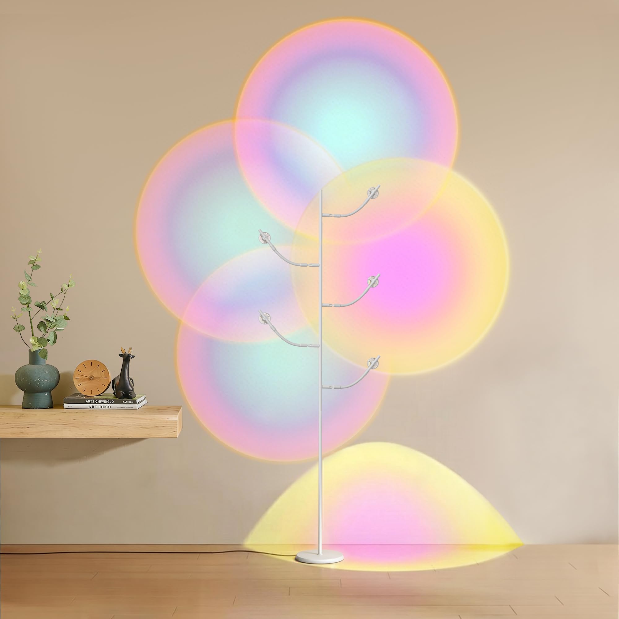 Sunset Lamp, 5 Head Halo Sunset Floor Lamp Halo Lamp with Replaceable Filters Ambient Mood Halo Projector Floor Lamp for Bedroom Living Room ASIN B0FXX93VSM Amazon original image 1