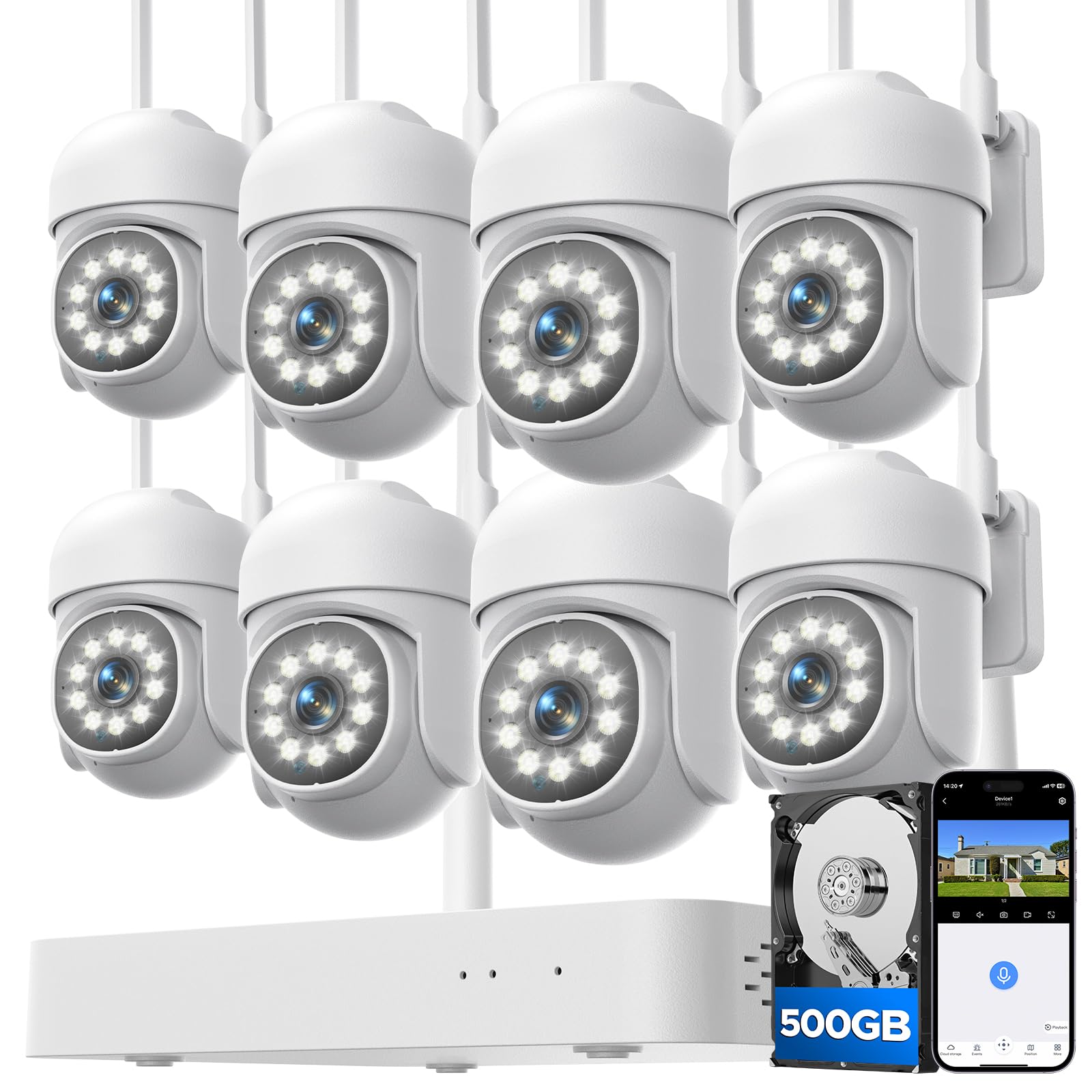 CAMCAMP Wireless Security Camera System,Color Night Vision Wireless Security Camera Outdoor with Auto Tracking,Up to 10CH,360° PTZ,2-Way Audio,2.4/5GHz WiFi, for Home & Business Surveillance Kits ASIN B0FQVFPK47 high ticket Amazon original image 1