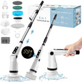 IEZFIX Electric Spin Scrubber, Bathroom Power Shower Scrubber Cleaning Brush for Tub/Tile/Floor/Toilet/Kitchen, 8 Cleaner Scrub Brush Heads, 3 Speeds 450RPM Max, Telescopic Rod Black ASIN B0C3HK1TJ8 Amazon original image 1