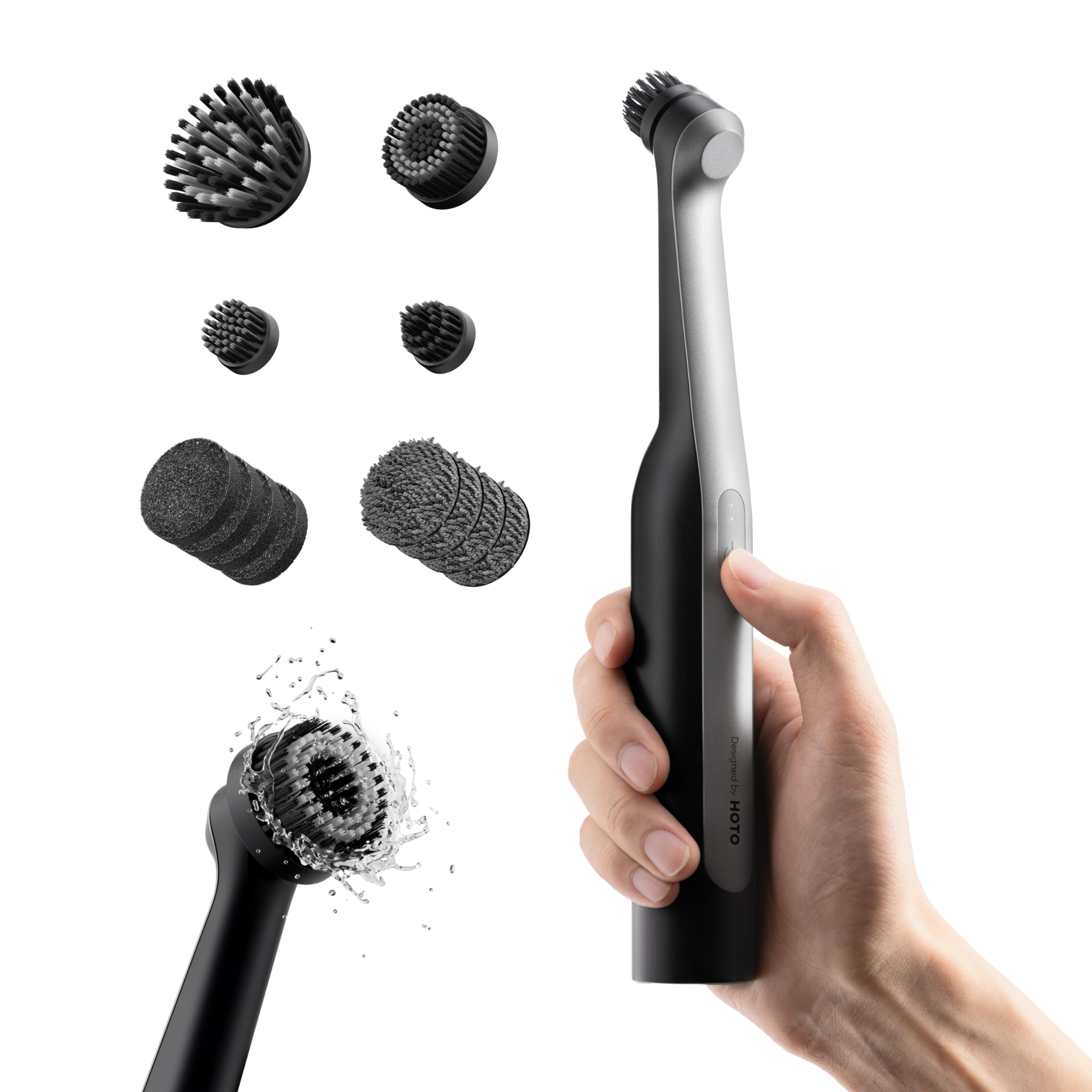 HOTO Wand™ Cordless Spin Scrubber, Electric Rechargeble Grout Cleaning Brush, IPX7 Waterproof Bathroom Scrubber, 12 Replaceable Brush Heads Version Power Scrubber for Grout, Tiles, Corners, Crevices ASIN B0F1F98L5S Amazon original image 1