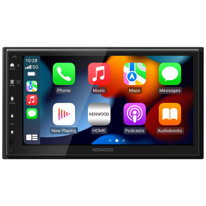 KENWOOD DMX400S 6.8" Capacitive Touchscreen Digital Multimedia Receiver - Wired Apple CarPlay, Android Auto, Built in Bluetooth, Double DIN, Rear Camera Input, 13-Band EQ