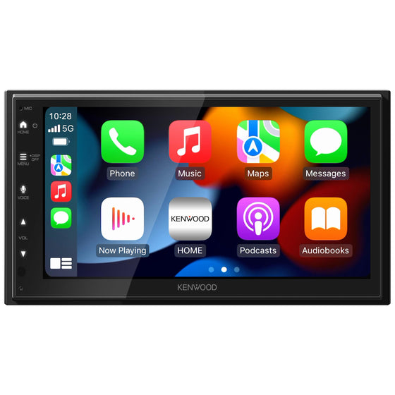 KENWOOD DMX400S 6.8" Capacitive Touchscreen Digital Multimedia Receiver - Wired Apple CarPlay, Android Auto, Built in Bluetooth, Double DIN, Rear Camera Input, 13-Band EQ