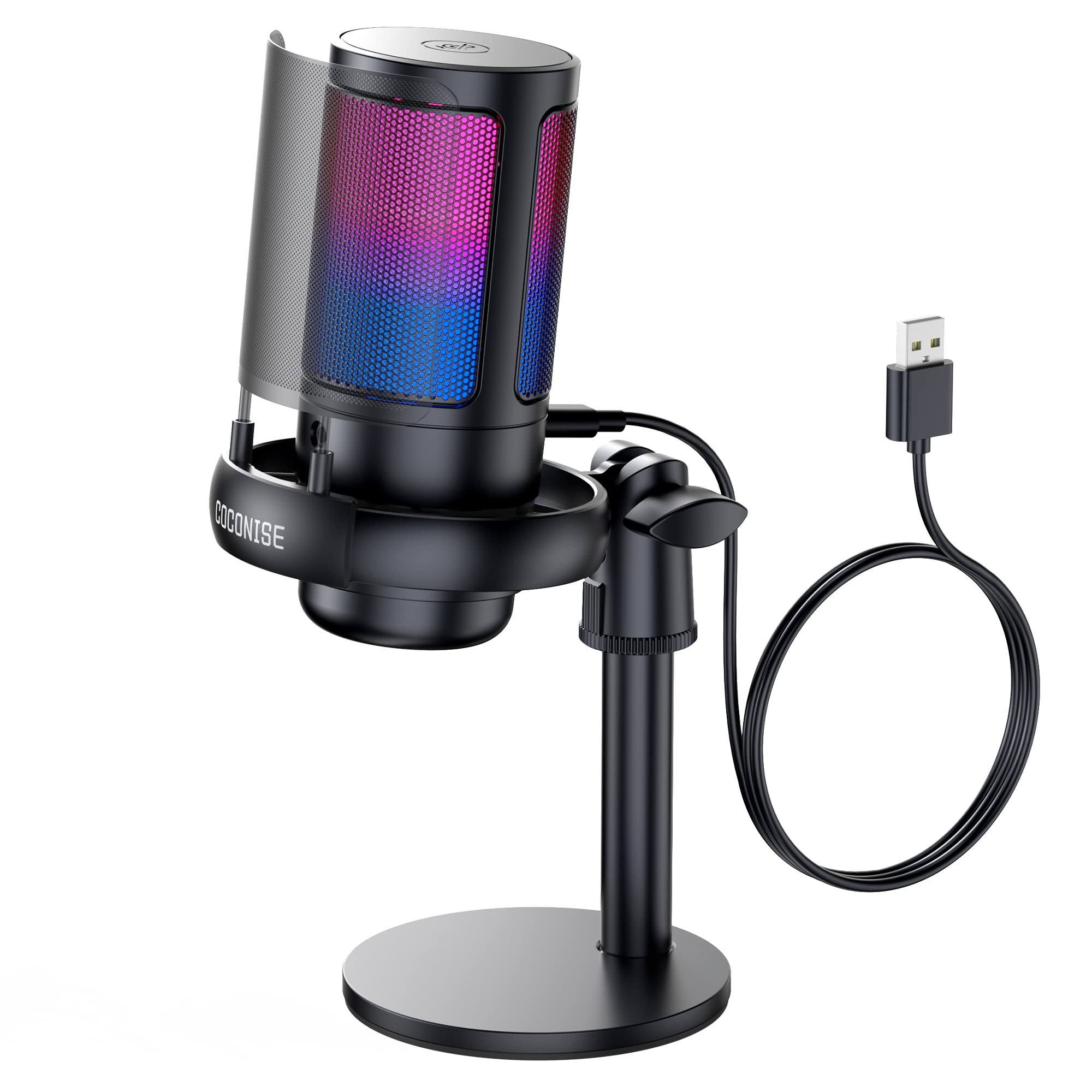 Gaming Microphone for PC: USB Mic for Podcasts Videos & Streaming - Condenser Mic with Quick Mute & Pop Filter - RGB Microphone Gift for Gamer boys - Compatible with PS4/5 & Computer & Laptop ASIN B0BXPFNNF9 Amazon original image 1