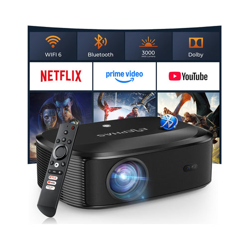 4K Projector with WiFi and Bluetooth - 3000 ANSI Lumens, ELEPHAS Outdoor Movie Projector Compatible with NETFLIX/Prime Video/YouTube, Smart Projector for HDMI/USB/iOS/Android, Portable Home Cinema ASIN B0CFQRFRJL high ticket Amazon original image 1