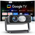 Smart Projector [Built in Google TV and 4K Support] with WiFi and Bluetooth, 2500ANSI, Auto Lens Cap, Portable Outdoor Movie Projector with Built-in Apps Auto Focus for Ceiling/Home Theater/Bedroom ASIN B0GZT5V1JN high ticket Amazon original image 1