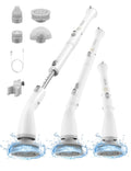 HiCOZY Electric Spin Scrubber HS1, Cordless Shower Scrubber for Cleaning with 4 Replaceable Brush Heads Adjustable Extension Handle, IPX7 Waterproof Cleaning Brush for Bathroom Floor White ASIN B0BZHYWQCX Amazon original image 1