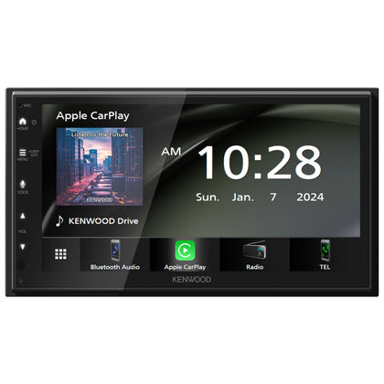 KENWOOD DMX4710S Digital Car Stereo (50W x 6-Ch), Wired Apple CarPlay & Android Auto, Bluetooth-Enabled Head Unit with 6.8" LCD Display, Single DIN Touchscreen Car Stereo with USB Mirroring