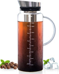 Aquach Cold Brew Coffee Iced Tea Maker & Fruit Pitcher - Large Capacity 51 Ounces - with Durable Glass Carafe/Fine Mesh Steel Infuser/Airtight Lid ASIN B09HKFYG1S Amazon original image 1