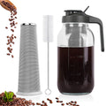 Cold Brew Coffee Maker,64 oz Mason Jar Pitcher with Stainless Steel Filter, Pour Spout Handle Lid, Heavy Duty Glass Airtight & Leak-Proof for Iced Coffee,Tea & Lemonade ASIN B0CGWS1M51 Amazon original image 1